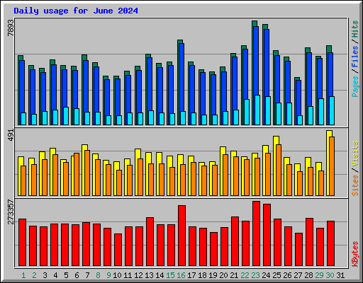 Daily usage for June 2024