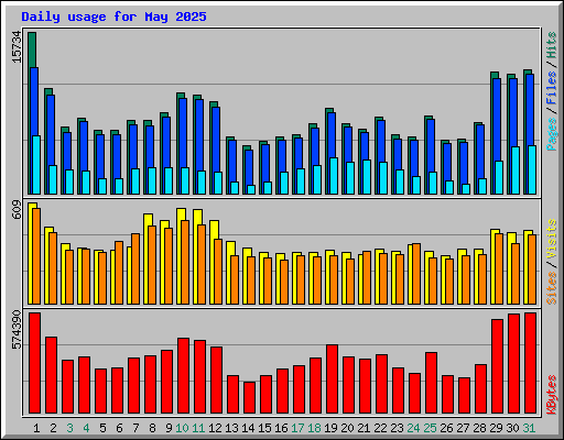 Daily usage for May 2025