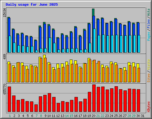Daily usage for June 2025