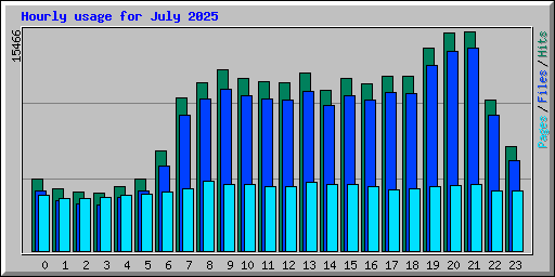 Hourly usage for July 2025