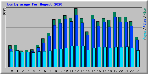 Hourly usage for August 2026